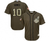 mlb jerseys cleveland indians #10 yan gomes green salute to service