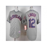 mlb jerseys cleveland indians #12 lindor grey