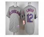 mlb jerseys cleveland indians #12 lindor grey