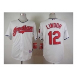 mlb jerseys cleveland indians #12 lindor white