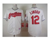 mlb jerseys cleveland indians #12 lindor white