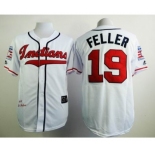 mlb jerseys cleveland indians #19 feller white[m&n]