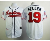 mlb jerseys cleveland indians #19 feller white[m&n]