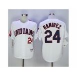 mlb jerseys cleveland indians #24 ramirez white[m&n 1978][ramirez]