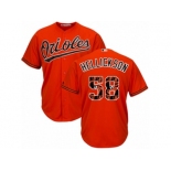 Baltimore Orioles #58 Jeremy Hellickson Authentic Orange Team Logo Fashion Cool Base MLB Jersey