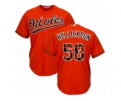 Baltimore Orioles #58 Jeremy Hellickson Authentic Orange Team Logo Fashion Cool Base MLB Jersey