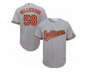 Baltimore Orioles #58 Jeremy Hellickson Replica Grey Road Cool Base MLB Jersey