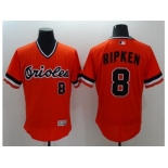 MLB Men Baltimore Orioles #8 Cal Ripken Orange Flexbase Authentic Collection Cooperstown Stitched Baseball Jersey