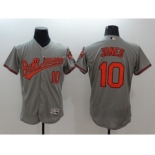 Men Baltimore Orioles #10 Adam Jones Majestic Gray Flexbase Authentic Collection Player Jersey