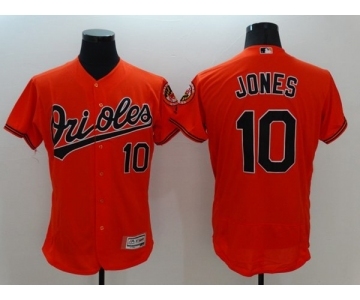 Men Baltimore Orioles #10 Adam Jones Majestic Orange Flexbase Authentic Collection Player Jersey