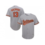 Men Baltimore Orioles #13 Manny Machado Grey New Cool Base Stitched MLB Jersey