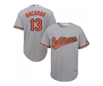 Men Baltimore Orioles #13 Manny Machado Grey New Cool Base Stitched MLB Jersey