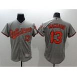 Men Baltimore Orioles #13 Manny Machado Majestic Gary Flexbase Authentic Collection Player Jersey