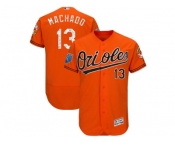 Men Baltimore Orioles #13 Manny Machado Majestic Orange 2018 Spring Training Flex Base Player Jersey