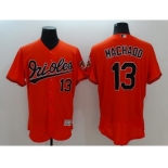 Men Baltimore Orioles #13 Manny Machado Majestic Orange Flexbase Authentic Collection Player Jersey