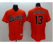 Men Baltimore Orioles #13 Manny Machado Majestic Orange Flexbase Authentic Collection Player Jersey