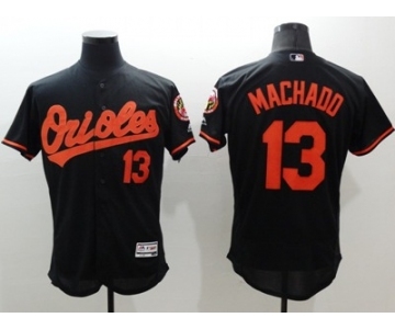 Men Baltimore Orioles #13 Manny Machado Majestic black Flexbase Authentic Collection Player Jersey