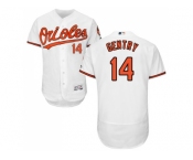 Men Baltimore Orioles #14 Craig Gentry White Flexbase Authentic Collection Stitched MLB Jersey