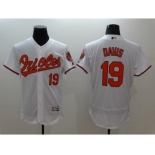 Men Baltimore Orioles #19 Chris Davis Majestic White Flexbase Authentic Collection Player Jersey