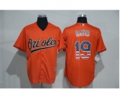 Men Baltimore Orioles #19 Chris Davis Orange USA Flag Fashion MLB Jersey