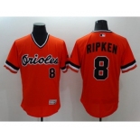 Men Baltimore Orioles #8 Cal Ripken Majestic Orange Flexbase Authentic Collection Cooperstown Player Jersey