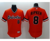 Men Baltimore Orioles #8 Cal Ripken Majestic Orange Flexbase Authentic Collection Cooperstown Player Jersey