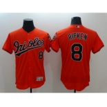 Men Baltimore Orioles #8 Cal Ripken Majestic Orange Flexbase Authentic Collection Player Jersey