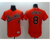 Men Baltimore Orioles #8 Cal Ripken Majestic Orange Flexbase Authentic Collection Player Jersey