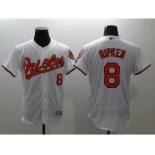 Men Baltimore Orioles #8 Cal Ripken Majestic White Flexbase Authentic Collection Player Jersey