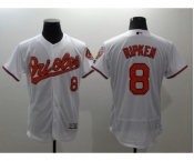 Men Baltimore Orioles #8 Cal Ripken Majestic White Flexbase Authentic Collection Player Jersey