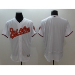 Men Baltimore Orioles Blank Majestic White Flexbase Authentic Collection Player Jersey