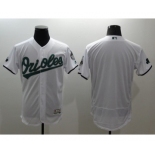 Men Baltimore Orioles Blank Majestic White Green Flexbase Authentic Collection Jersey