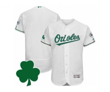 Men Baltimore Orioles St. Patricks Day Blank White Celtic Flexbase Authentic Collection Jersey