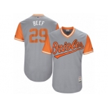 Men's 2017 Little League World Series Orioles #29 Welington Castillo Beef Gray Jersey