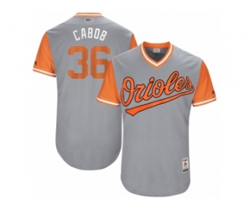 Men's 2017 Little League World Series Orioles #36 Caleb Joseph Cabob Gray Jersey