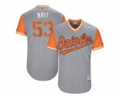 Men's 2017 Little League World Series Orioles #53 Zach Britton Brit Gray Jersey