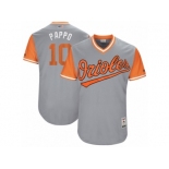 Men's 2017 Little League World Series Orioles Adam Jones #10 Pappo Gray Jersey