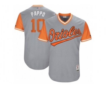 Men's 2017 Little League World Series Orioles Adam Jones #10 Pappo Gray Jersey