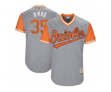 Men's 2017 Little League World Series Orioles Brad Brach #35 B-Rad Gray Jersey