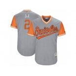 Men's 2017 Little League World Series Orioles J.J. Hardy #2 J.J. Gray Jersey