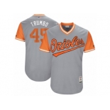 Men's 2017 Little League World Series Orioles Mark #45 Trumbo Trumbo Gray Jersey