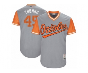 Men's 2017 Little League World Series Orioles Mark #45 Trumbo Trumbo Gray Jersey