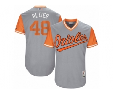 Men's 2017 Little League World Series Orioles Richard Bleier #48 Bleier Gray Jersey