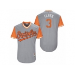 Men's 2017 Little League World Series Orioles Ryan Flaherty #3 Flash Gray Jersey