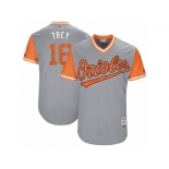 Men's 2017 Little League World Series Orioles Trey Mancini #16 Trey Gray Jersey