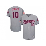 Men's Baltimore Orioles #10 Adam Jones Grey Stitched 2016 Fashion Stars & Stripes Flex Base Baseball Jersey