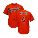 Men's Baltimore Orioles #4 Earl Weaver Authentic Orange Team Logo Fashion Cool Base Baseball Jersey