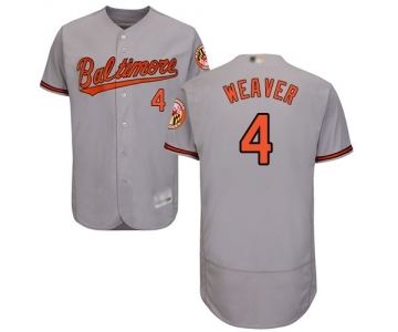 Men's Baltimore Orioles #4 Earl Weaver Grey Road Flex Base Authentic Collection Baseball Jersey