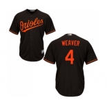 Men's Baltimore Orioles #4 Earl Weaver Replica Black Alternate Cool Base Baseball Jersey