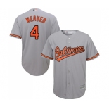 Men's Baltimore Orioles #4 Earl Weaver Replica Grey Road Cool Base Baseball Jersey